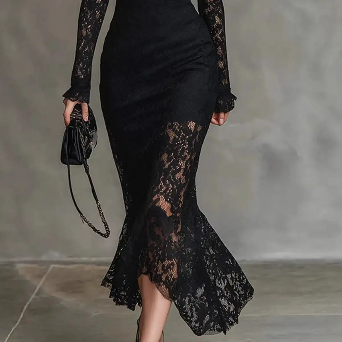 Elegant Lace Patchwork Dress – additional view 4