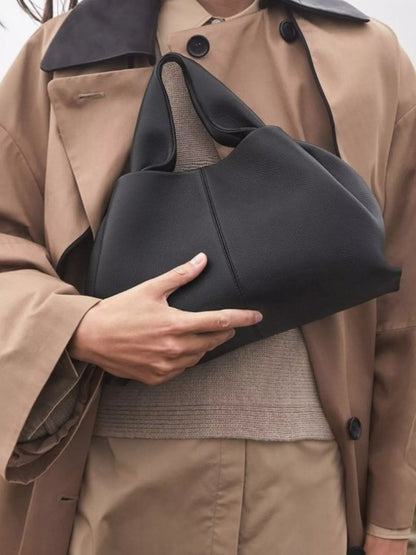 Ruched PU Leather Crossbody Bag – Side View | Celina Studio
