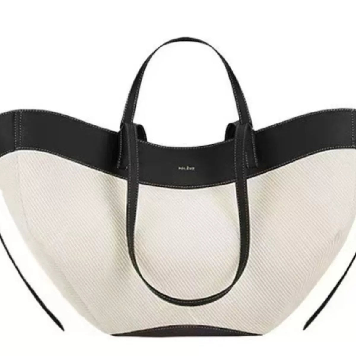Two-Tone PU Leather Handbag – Side View | Celina Studio