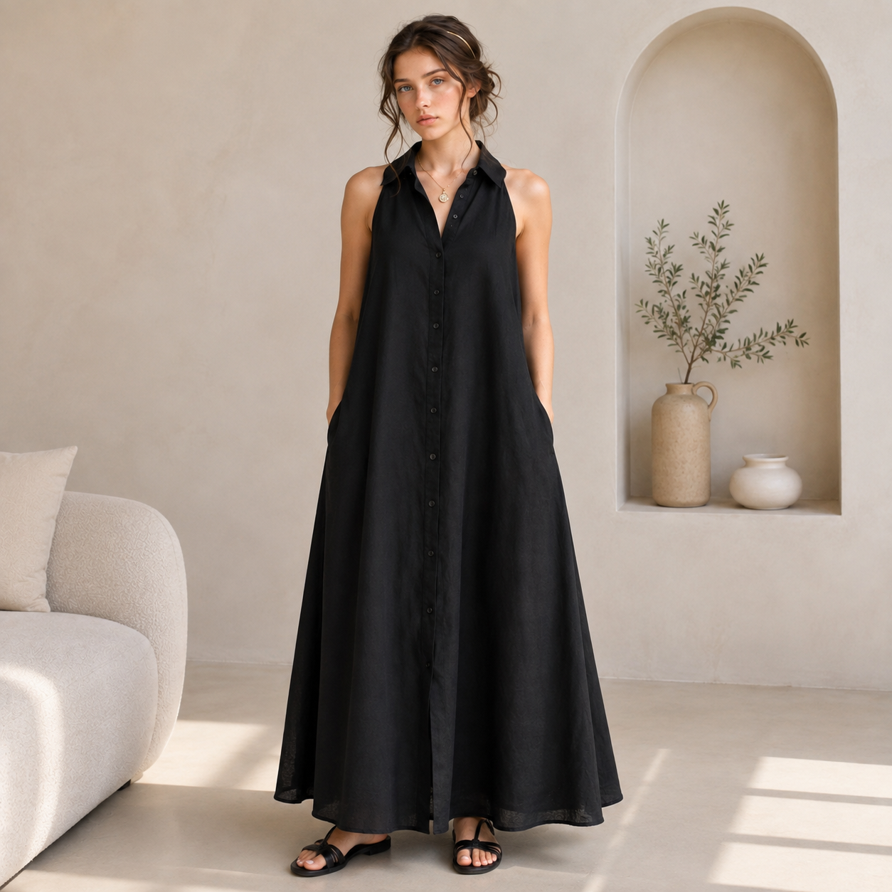 Elegant Halter Neck Maxi Holiday Dress | Formal | Affordable Evening