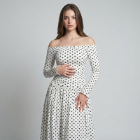 Off-the-Shoulder Ruched Maxi Dress