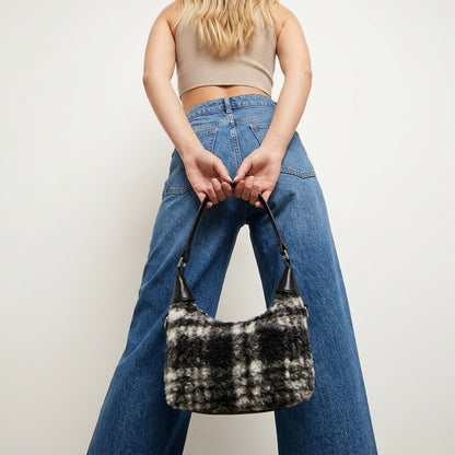 Fuzzy Mini Zip Handbag – Color Option
