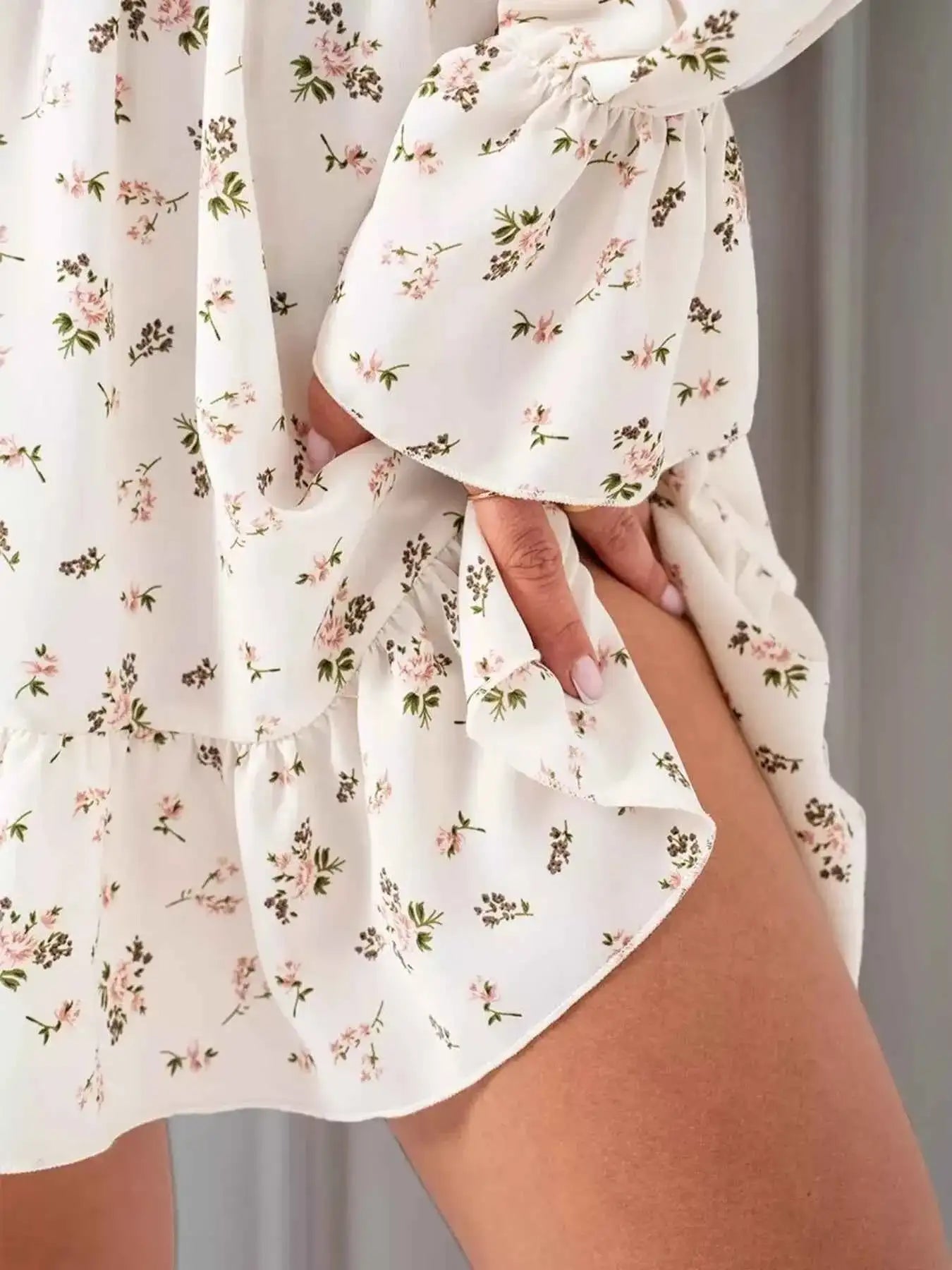 Off-Shoulder Floral Print Ruffle Dress