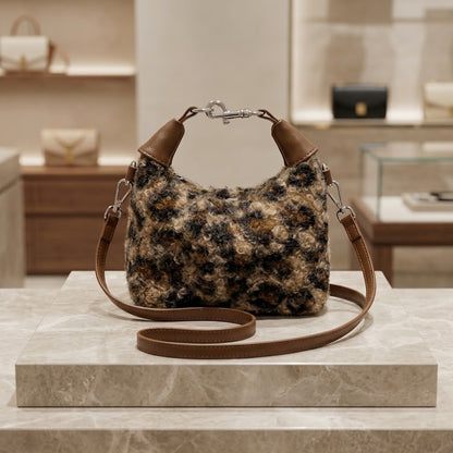 Fuzzy Mini Zip Handbag – Texture Detail