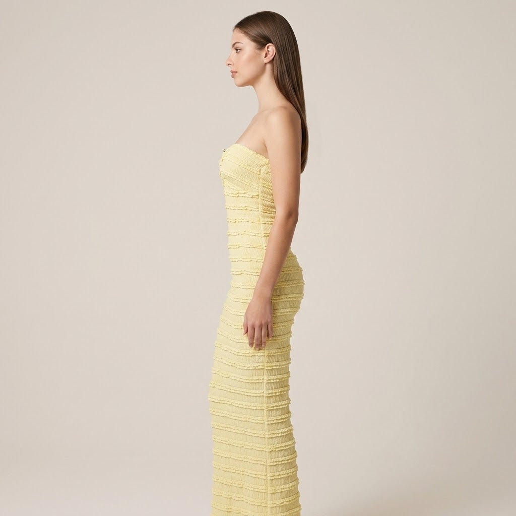 Sweetheart-Neck Tube Maxi Dress – Back View | Celina Studio