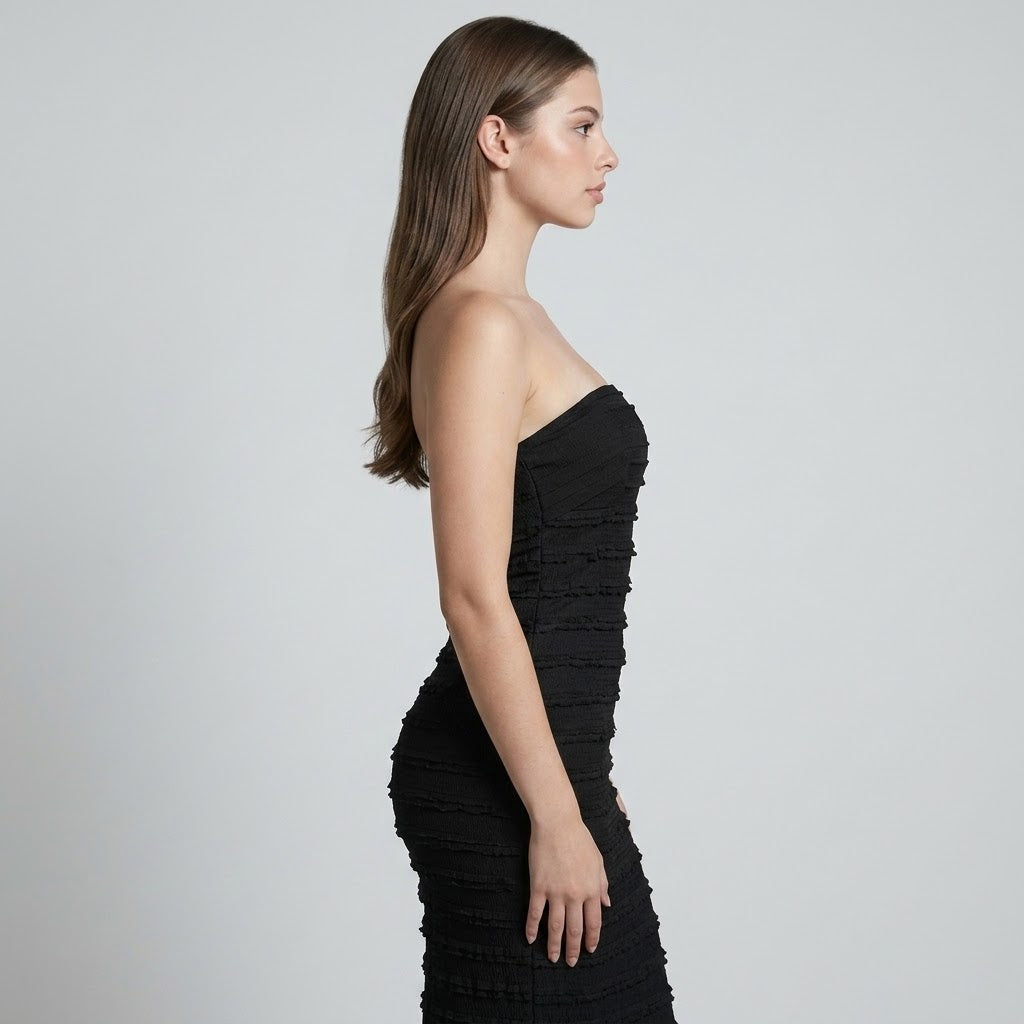 Sweetheart-Neck Tube Maxi Dress – Fabric Detail