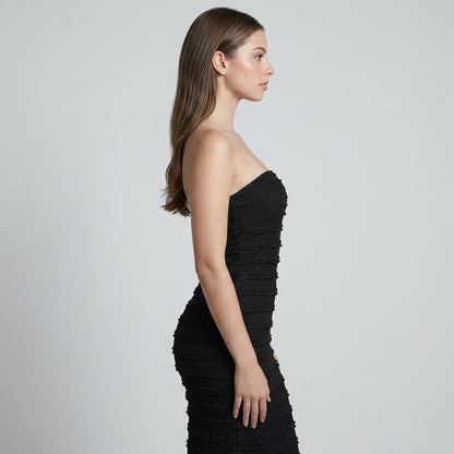 Sweetheart-Neck Tube Maxi Dress – Fabric Detail