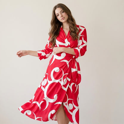 Printed Collared Shirt Dress – Full Length Lifestyle Shot | Celina Studio