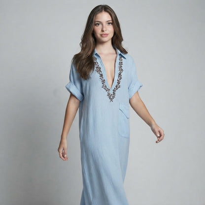 Embroidered Bohemian Maxi Dress – Additional Styling View