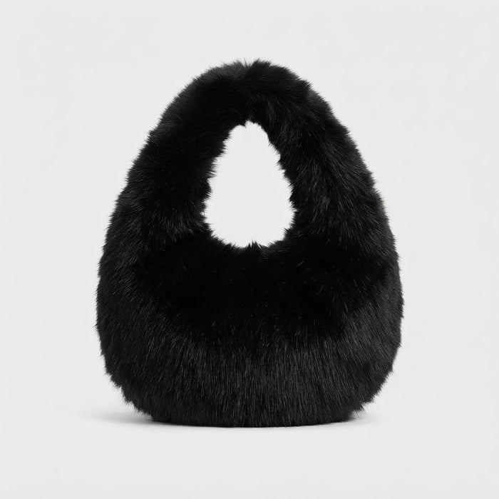 Fluffy Solid-Color Mini Handbag