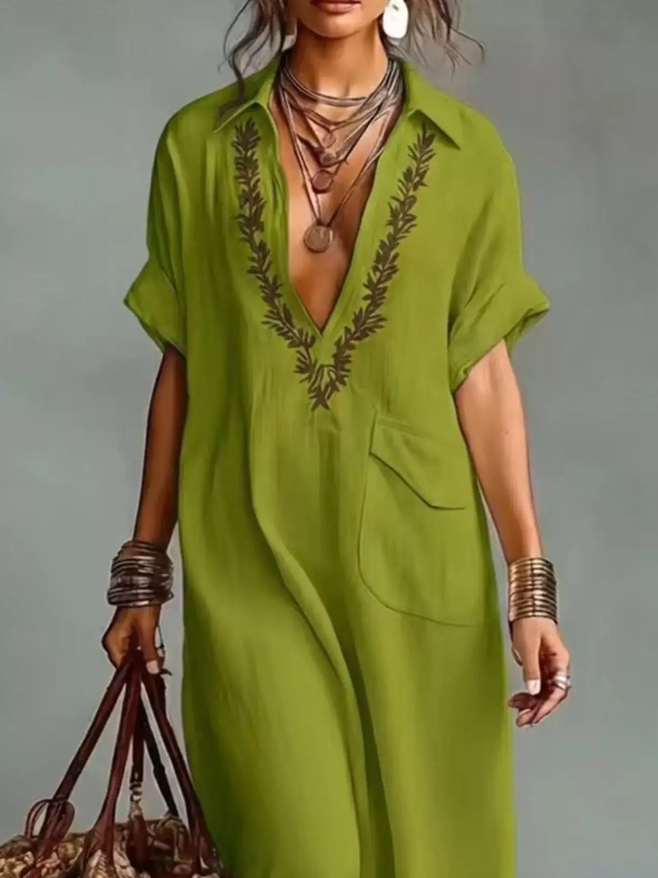 Bohemian Embroidered Maxi Dress – Lifestyle Shot