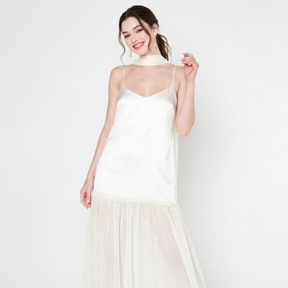 Adjustable Strap Maxi Cami Dress with Scarf – Strap Detail | Celina Studio