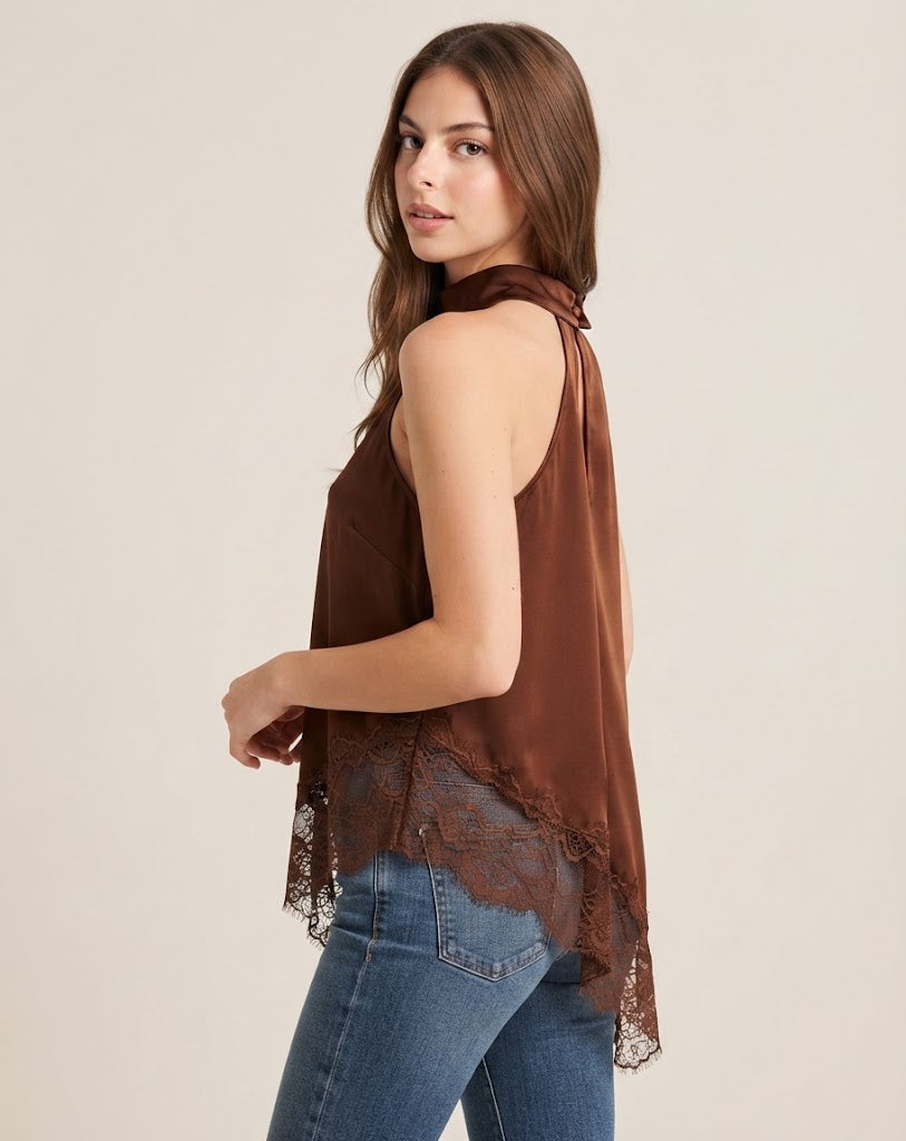 Asymmetric Lace Hem Cami