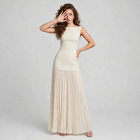 Sleeveless Pleated Maxi Dress