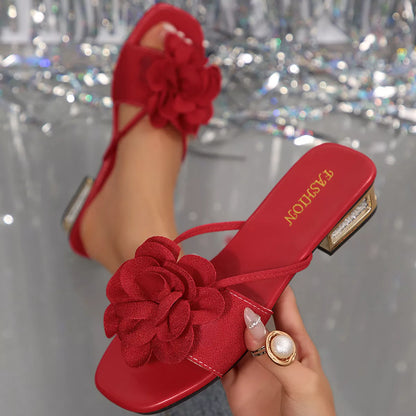 Celina Studio Open-Toe Low Block-Heel Sandals – Lifestyle Styled View