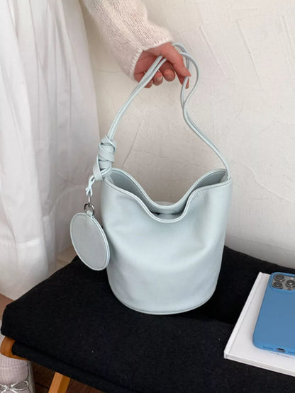 Small PU Leather Bucket Handbag – Back View | Celina Studio