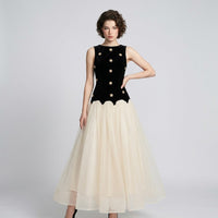 Sleeveless Tulle Maxi Dress