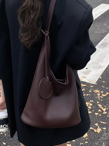 Structured Solid-Color PU Leather Handbag – Color Option | Celina Studio