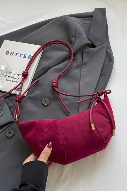 PU Leather Strap Suede Shoulder Bag – Color Option 2 | Celina Studio