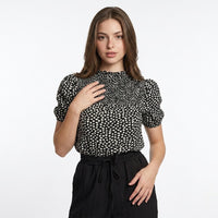Printed Puff Sleeve Blouse
