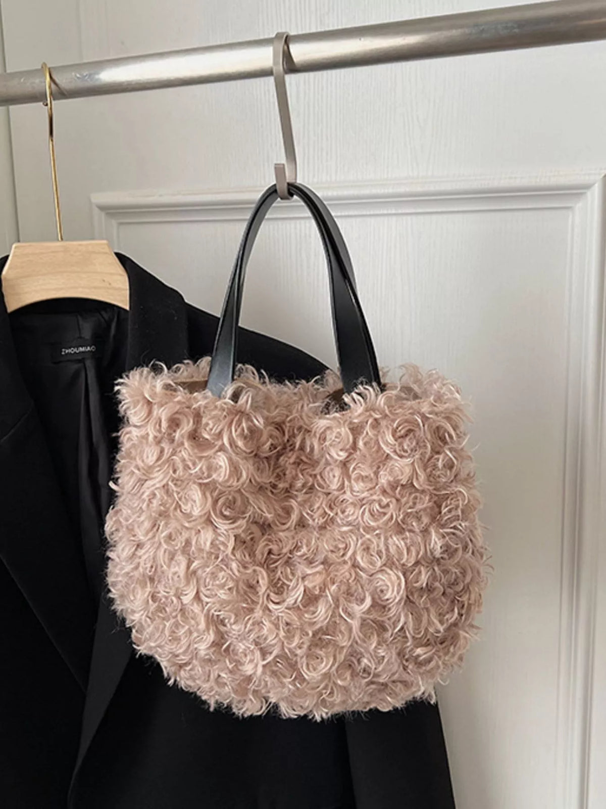 Lightweight Fluffy Handbag – Side View | Celina Studio