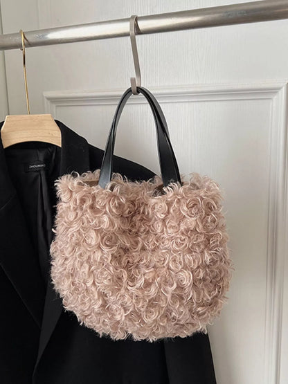 Lightweight Fluffy Handbag – Side View | Celina Studio