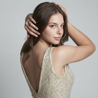 Slit Sequin Surplice Sleeveless Maxi Dress