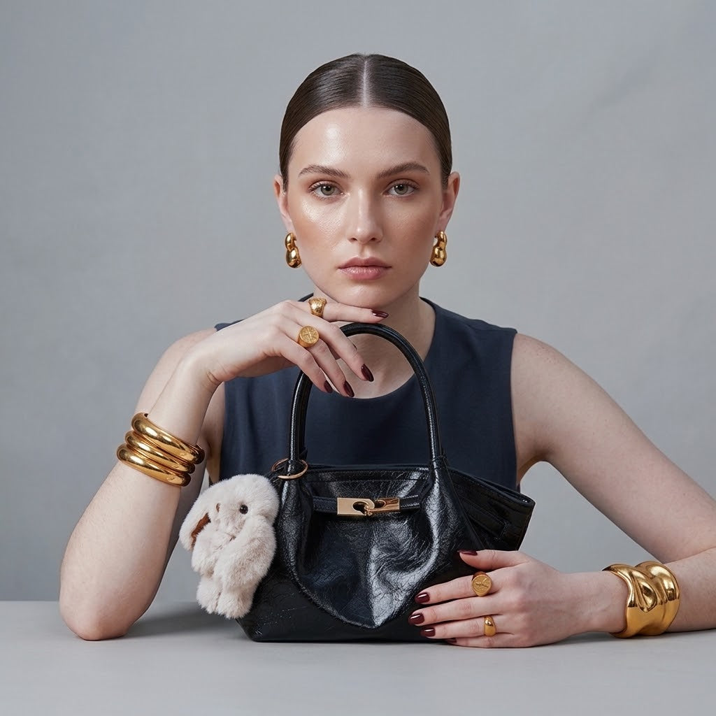Top Handle Leather Handbag – Product Image | Celina Studio