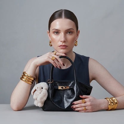 Top Handle Leather Handbag – Product Image | Celina Studio