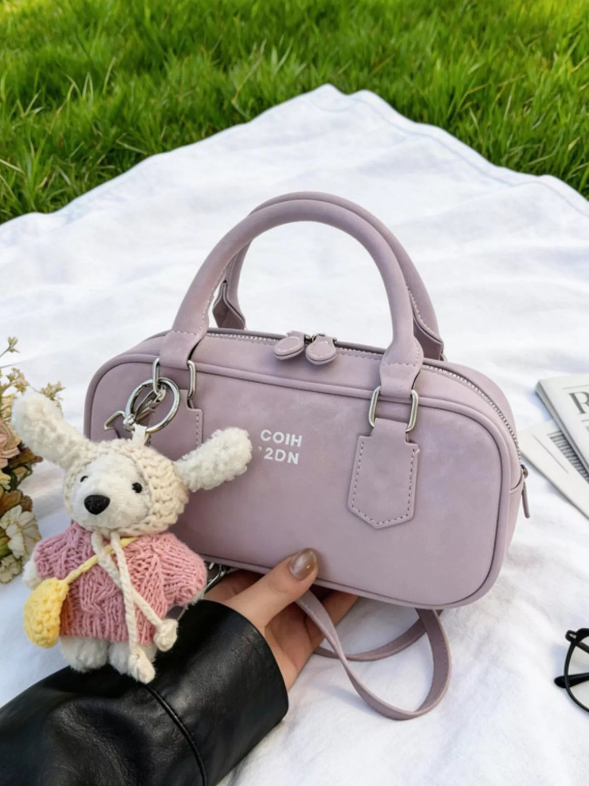 Mini Top-Handle Barrel Handbag – Front View | Celina Studio