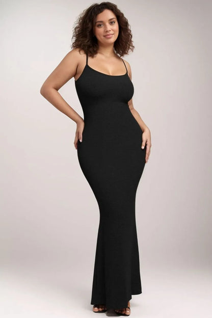 Built-In Shapewear Sleeveless Maxi Dress – Back View | Celina Studio