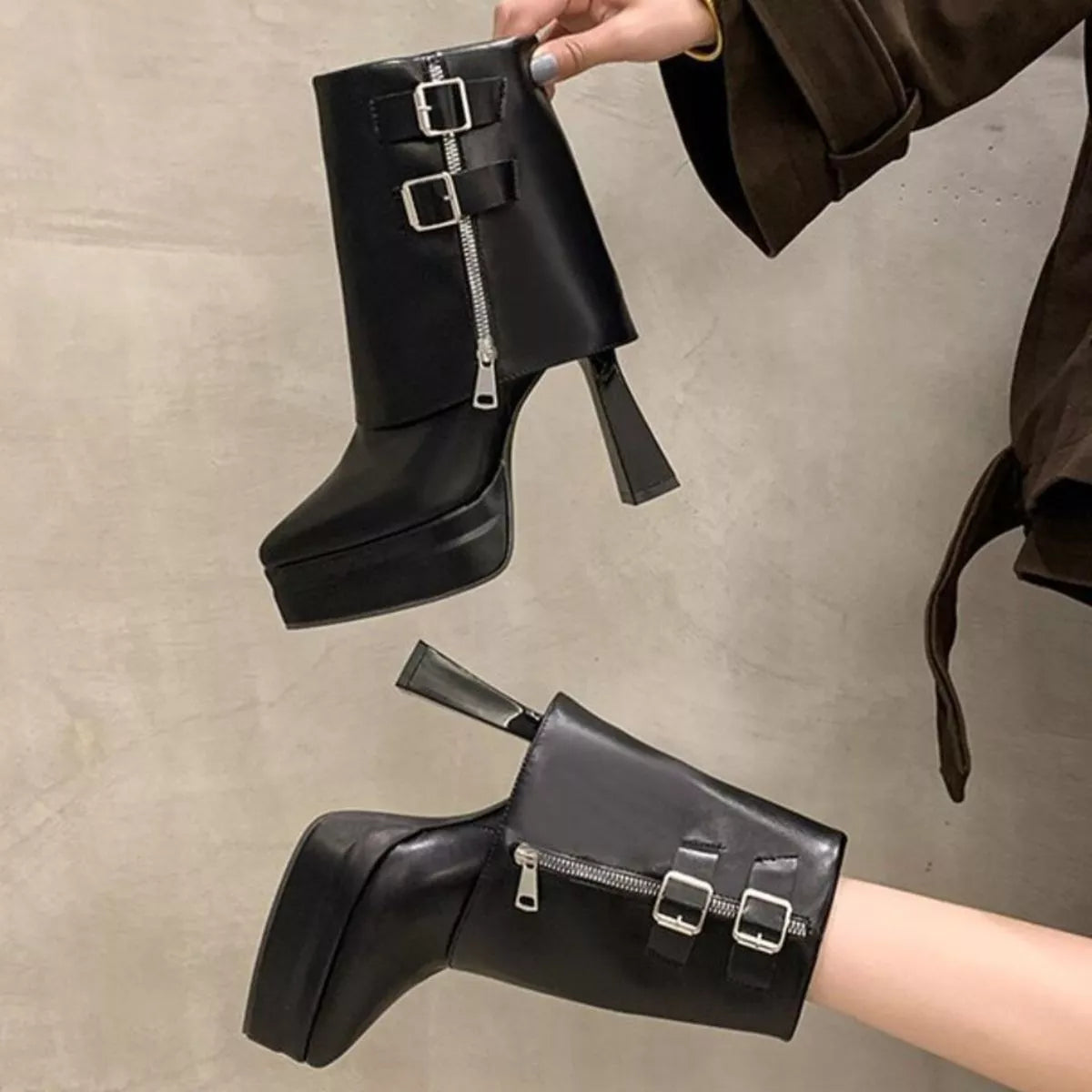 White Point-Toe High-Heel Boots – Color Option | Celina Studio