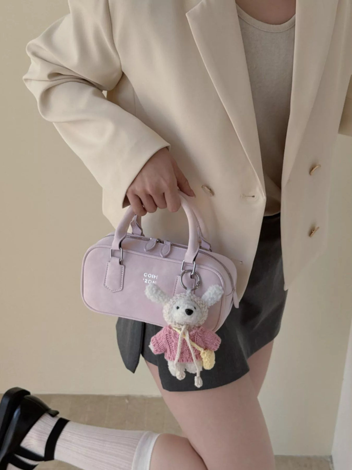 Mini Top-Handle Barrel Handbag – Back View | Celina Studio