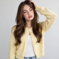 Button-Up Long Sleeve Knit Cardigan