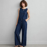 Denim Tank Pants Set