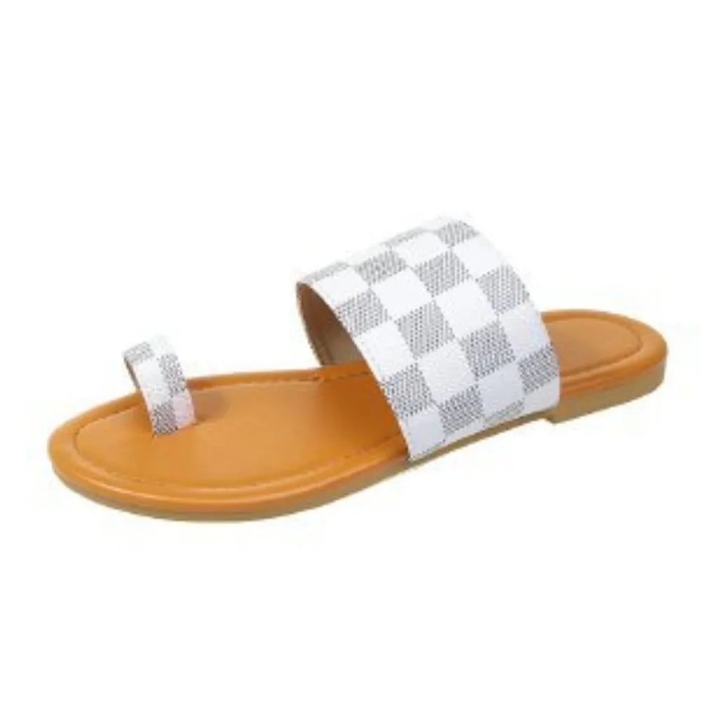 Toe Loop Flat Sandals – Back View | Celina Studio