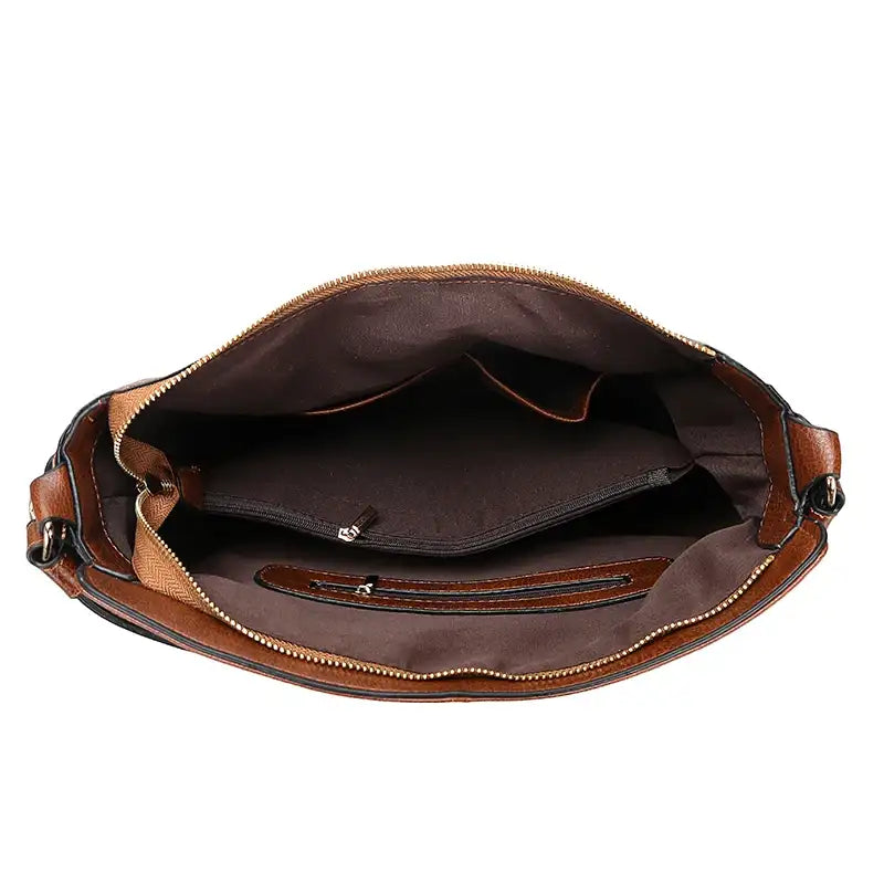 Faux Leather Vintage Hobo Large Tote Bag – additional view 5