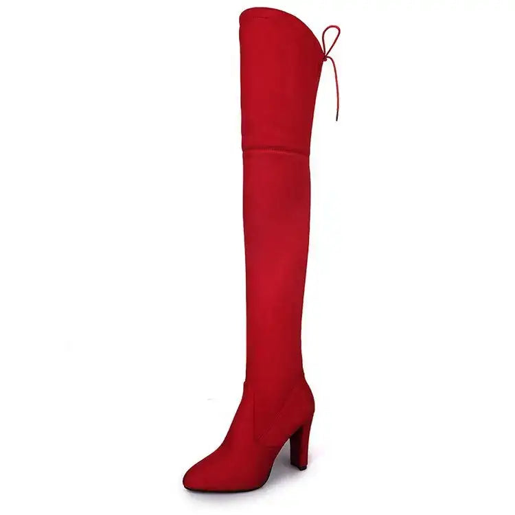 Plus Size High Heel Knee High Frosted Boots – additional view 6