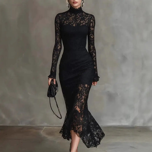 Elegant Lace Patchwork Dress