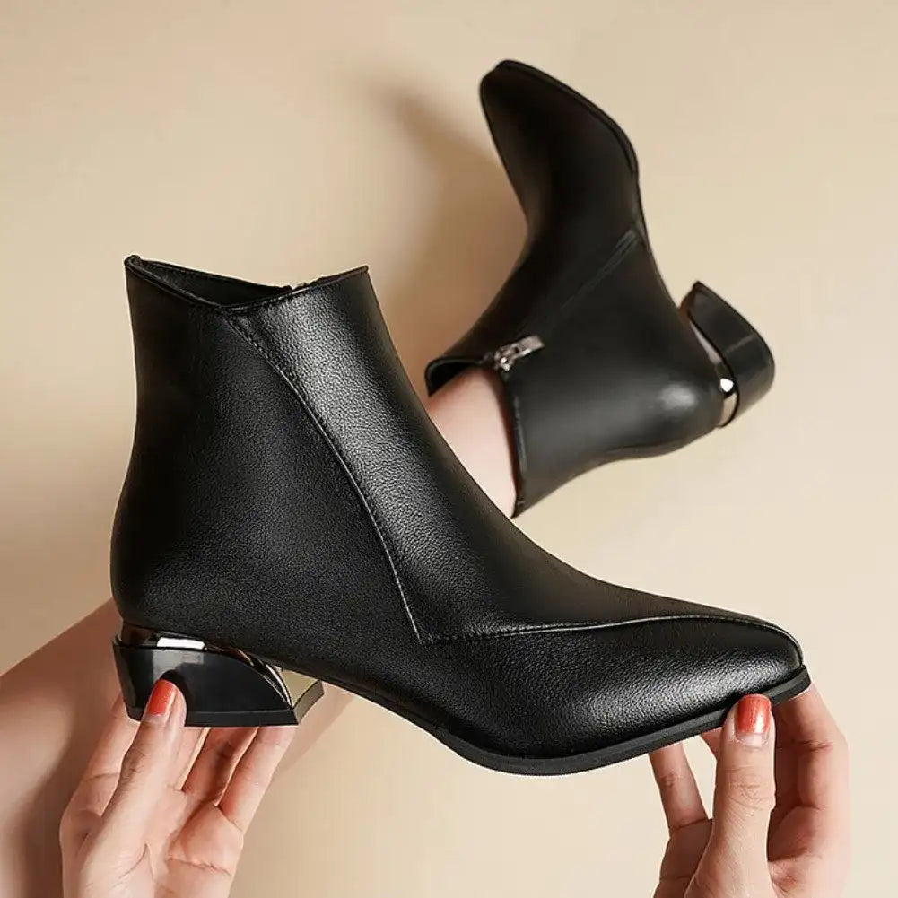 British Style Thick Heel Women's Ankle Boots – additional view 5