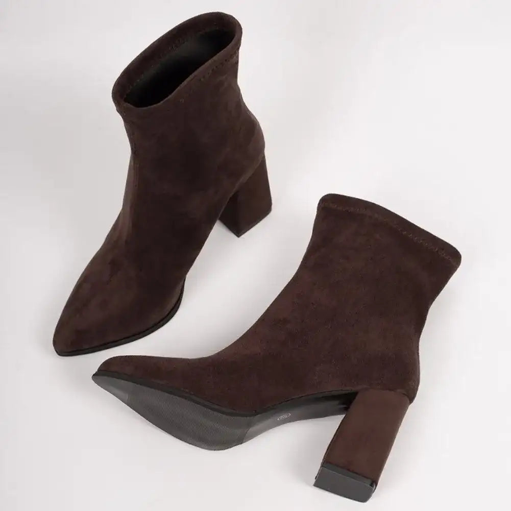 Pointed Toe Stretch Sock High Heel Boots – additional view 6