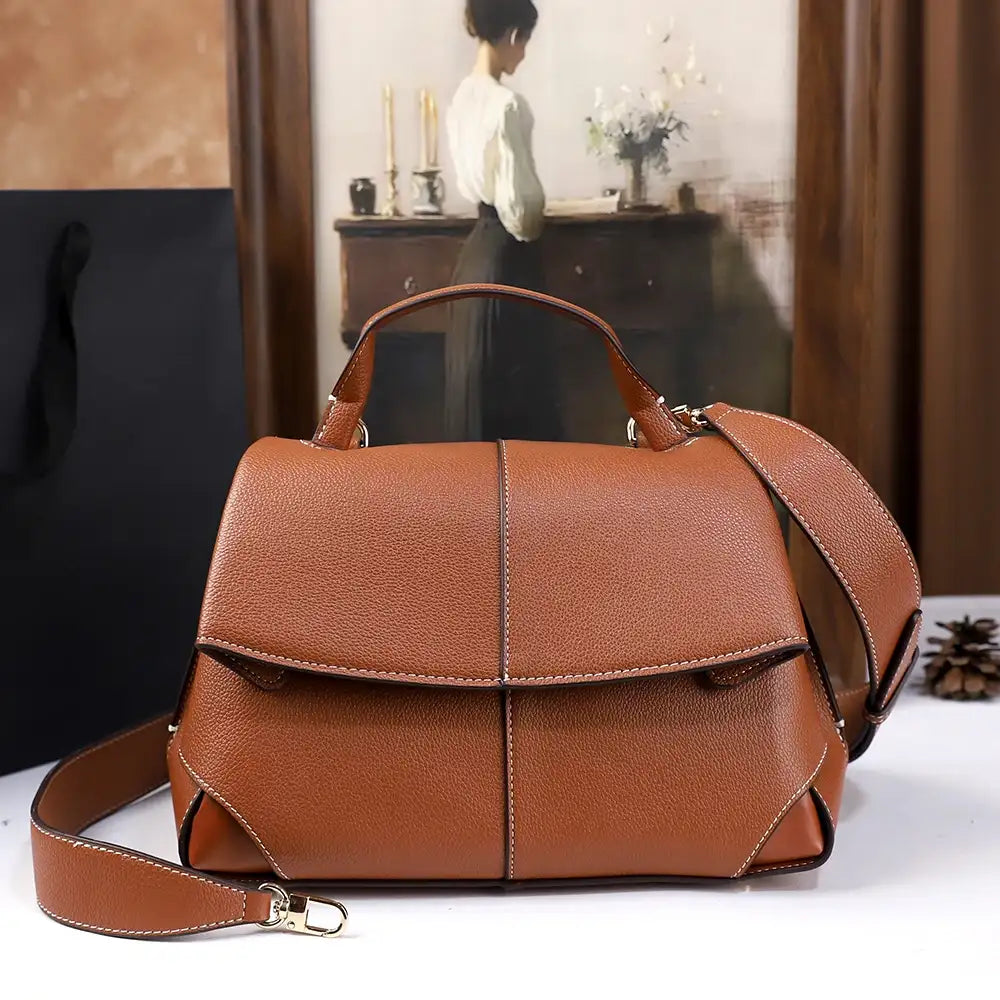 Retro Solid Shoulder Crossbody Bag