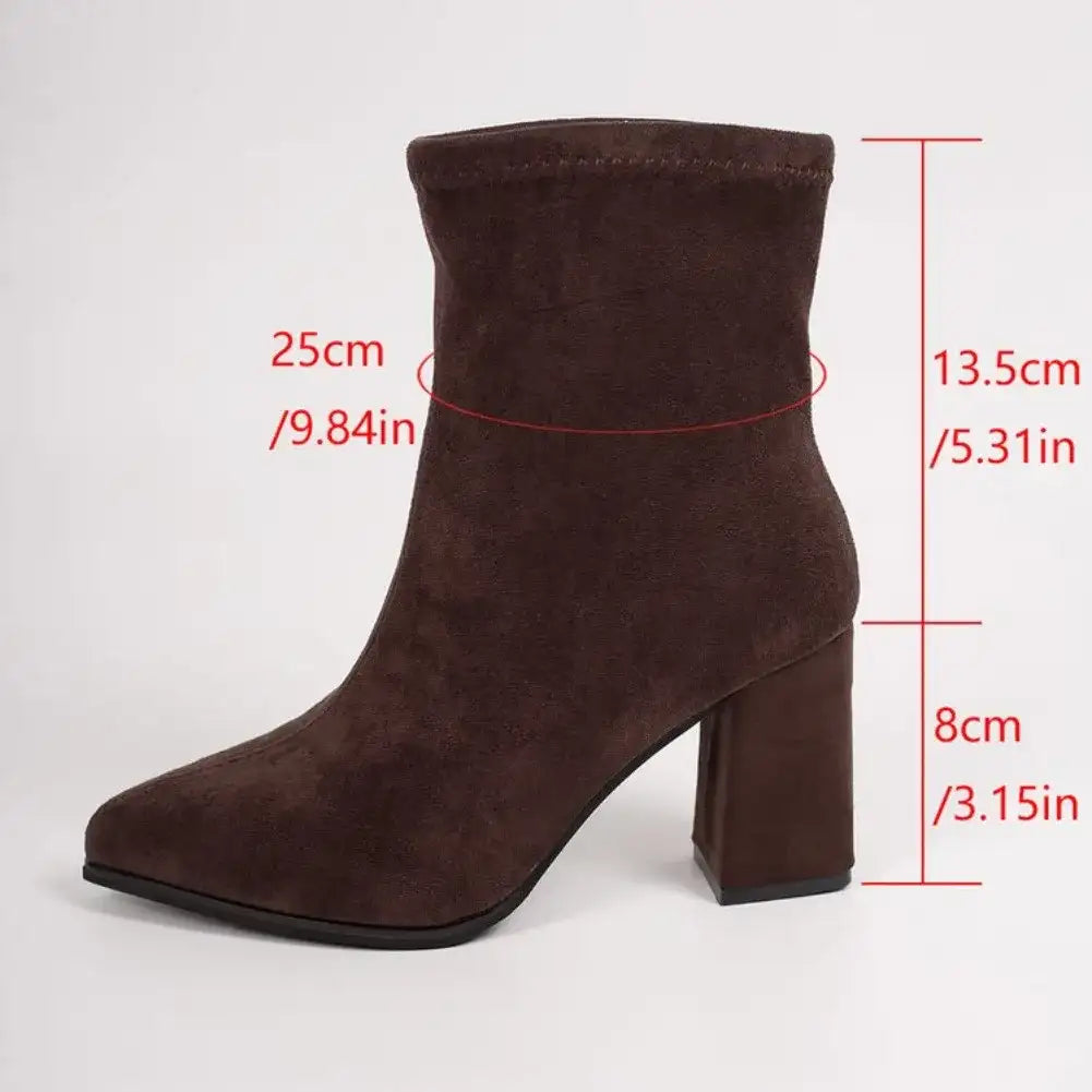 Pointed Toe Stretch Sock High Heel Boots – additional view 4
