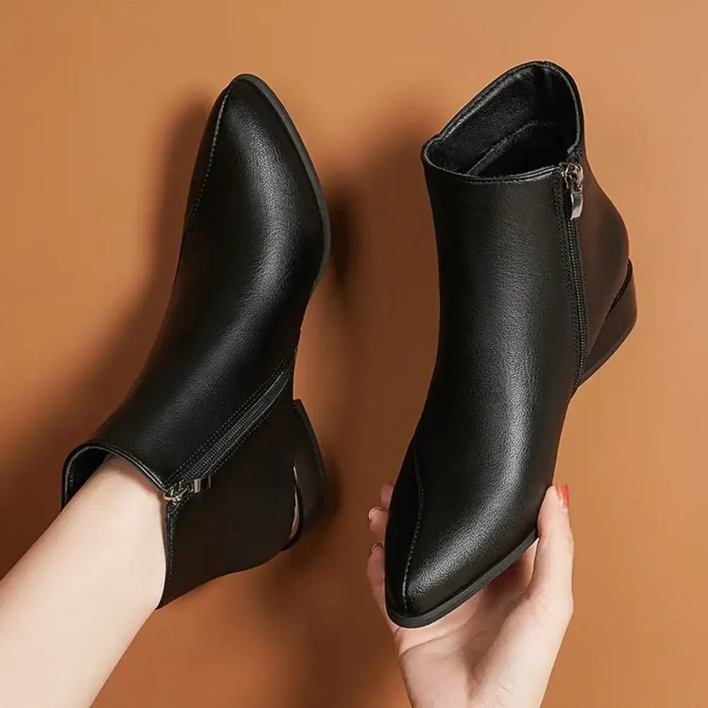 British Style Thick Heel Women's Ankle Boots – additional view 3
