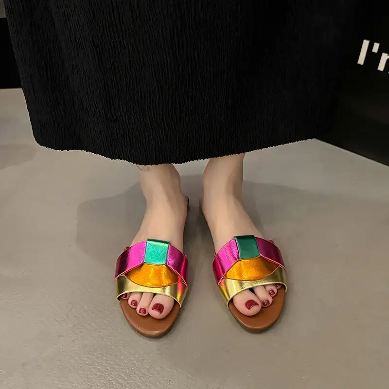 Solid Color Pull-On Fashion Slippers – additional view 2