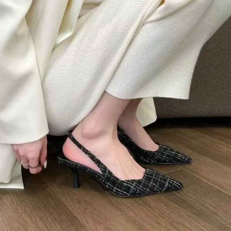 Knitted Platform Pointed Toe Stiletto Sandals – additional view 5