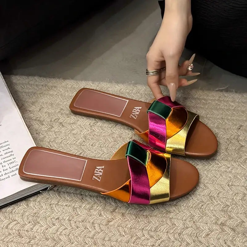 Solid Color Pull-On Fashion Slippers – additional view 3