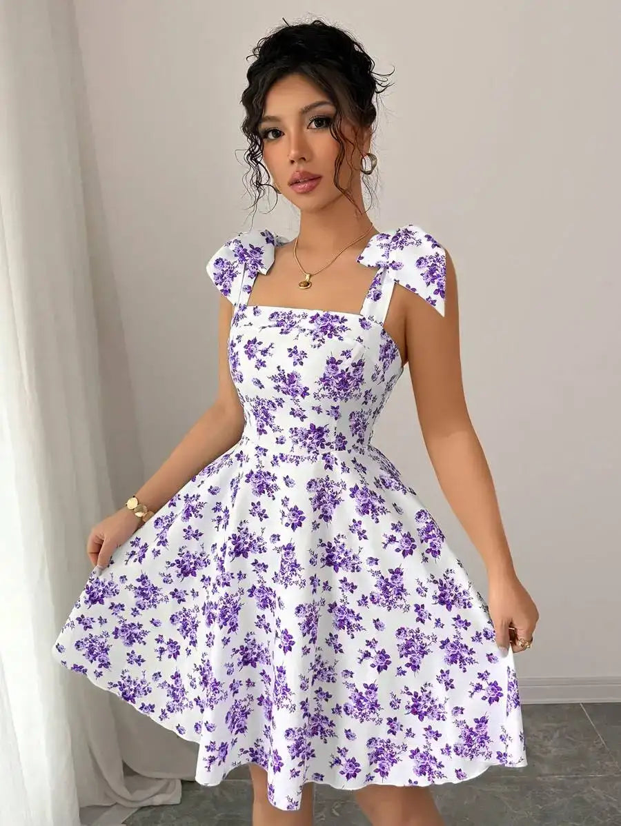 Cute Ditsy Floral A-Line Dress – additional view 3