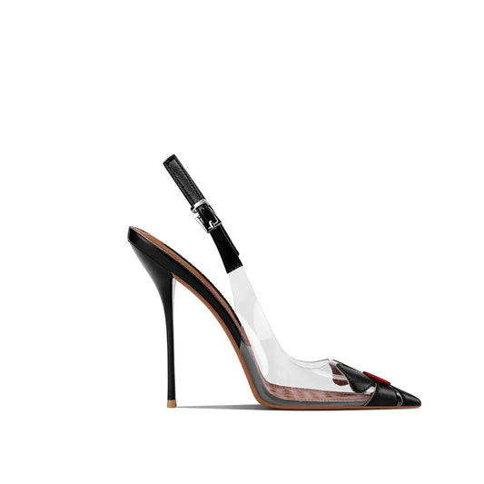 Transparent Slim Heel Flower High Heels – additional view 2