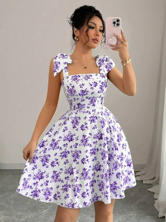 Cute Ditsy Floral A-Line Dress